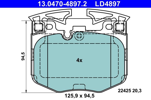 Bromsbeläggsats, Framaxel Ate Ate ceramic 13.0470-4897.2 ATE