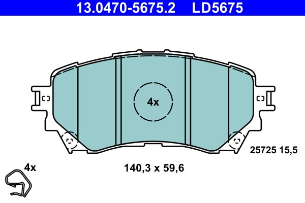 Bromsbeläggsats, Framaxel Ate Ate ceramic 13.0470-5675.2 ATE