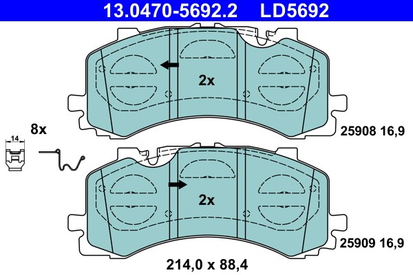 Bromsbeläggsats, Framaxel Ate Ate ceramic 13.0470-5692.2 ATE
