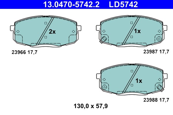 Bromsbeläggsats, Framaxel Ate Ate ceramic 13.0470-5742.2 ATE