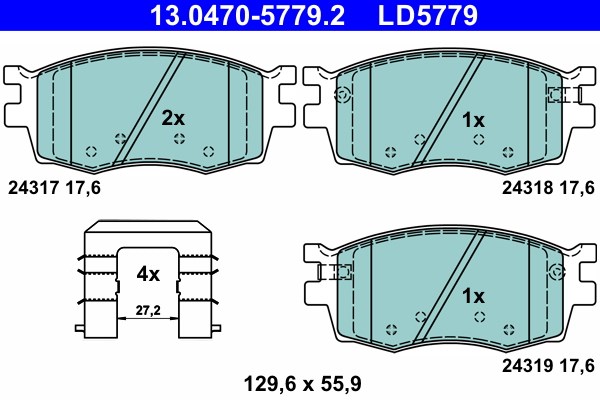Bromsbeläggsats, Framaxel Ate Ate ceramic 13.0470-5779.2 ATE
