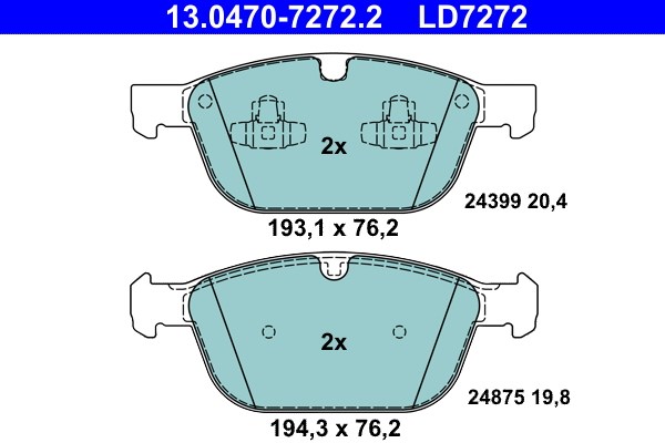 Bromsbeläggsats, Framaxel Ate Ate ceramic 13.0470-7272.2 ATE