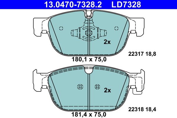 Bromsbeläggsats, Framaxel Ate Ate ceramic 13.0470-7328.2 ATE