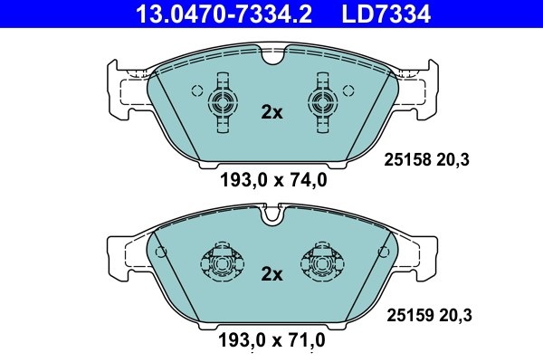 Bromsbeläggsats, Framaxel Ate Ate ceramic 13.0470-7334.2 ATE