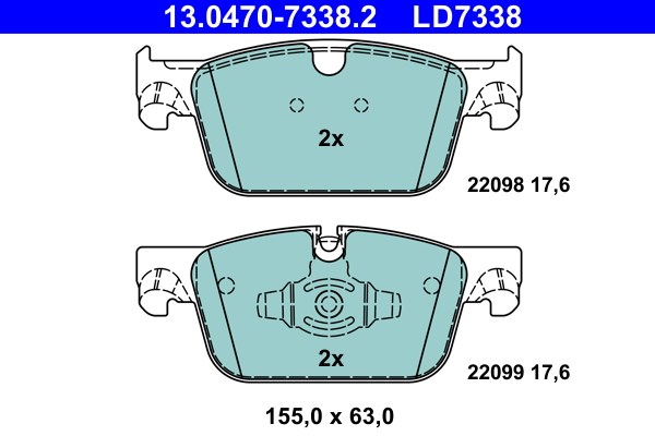 Bromsbeläggsats, Framaxel Ate Ate ceramic 13.0470-7338.2 ATE