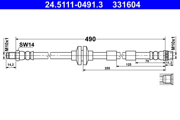 Bromsslang, Framaxel Ate 24.5111-0491.3 ATE