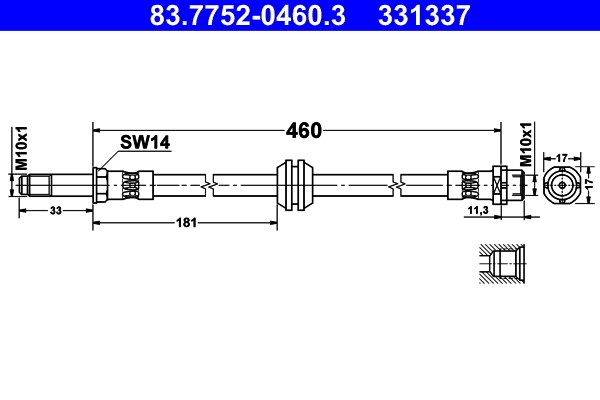 Bromsslang, Framaxel Ate 83.7752-0460.3 ATE