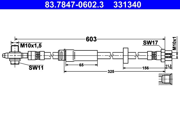 Bromsslang, Framaxel Ate 83.7847-0602.3 ATE