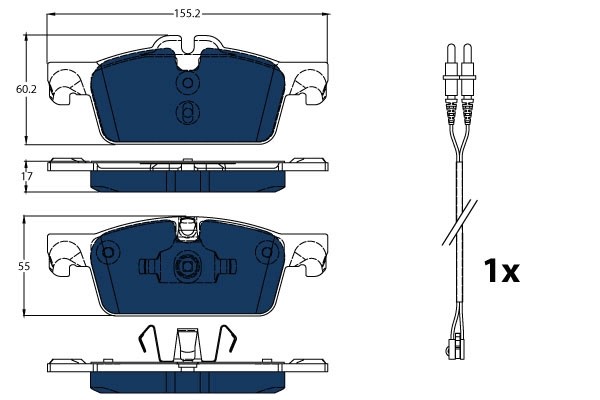 Bromsbeläggsats, Bakaxel Trw Electric blue GDB1929BTE TRW