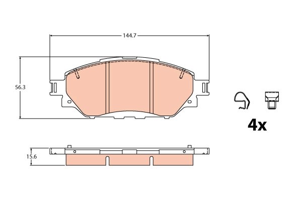 Bromsbeläggsats, Framaxel Trw GDB2196 TRW