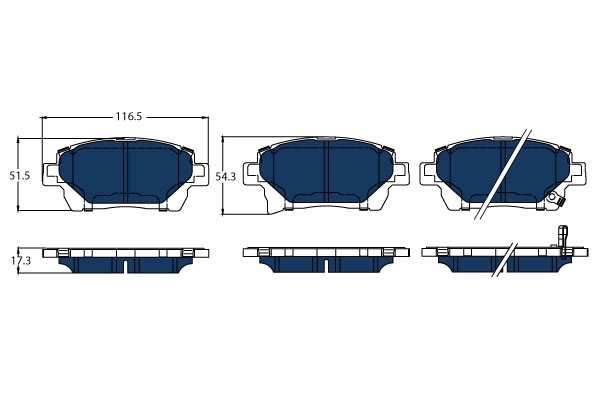 Bromsbeläggsats, Framaxel Trw Electric blue GDB3317BTE TRW