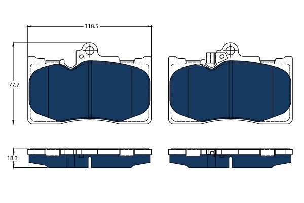 Bromsbeläggsats, Framaxel Trw Electric blue GDB3398BTE TRW