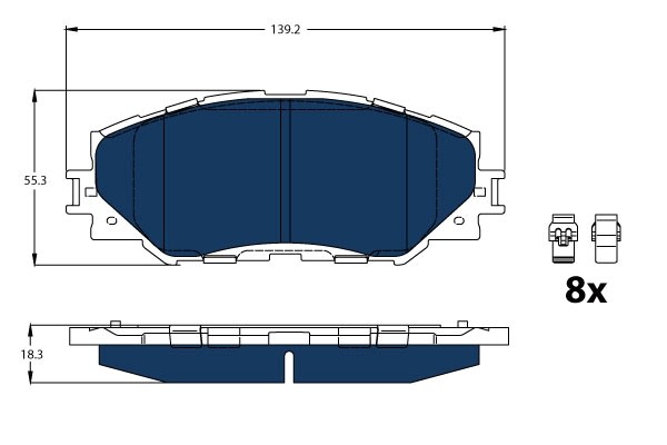 Bromsbeläggsats, Framaxel Trw Electric blue GDB3425BTE TRW