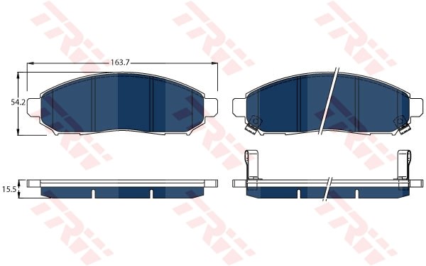 Bromsbeläggsats, Framaxel Trw Electric blue GDB3520BTE TRW