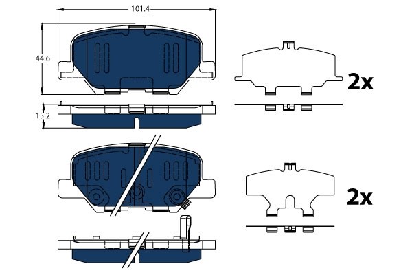 Bromsbeläggsats, Bakaxel Trw Electric blue GDB3583BTE TRW