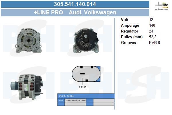 Generator 12V 140A Bv psh 305.541.140.014 BV PSH