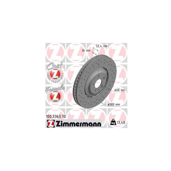 Bromsskiva Bromsskiva tvådelad, Framaxel Zimmermann 100.3363.70 ZIMMERMANN