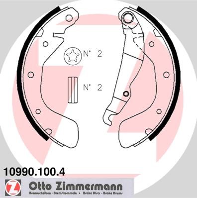 Bromsbackar, sats, Bakaxel Zimmermann 10990.100.4 ZIMMERMANN