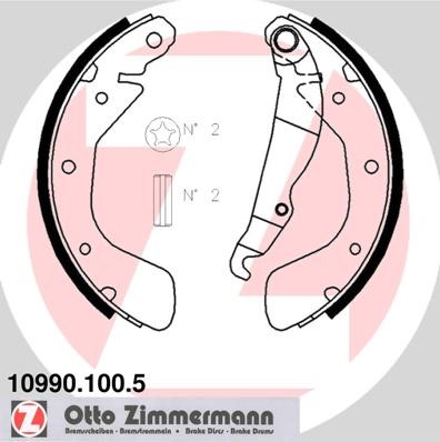 Bromsbackar, sats, Bakaxel Zimmermann 10990.100.5 ZIMMERMANN