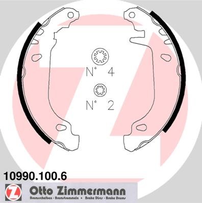 Bromsbackar, sats, Bakaxel Zimmermann 10990.100.6 ZIMMERMANN