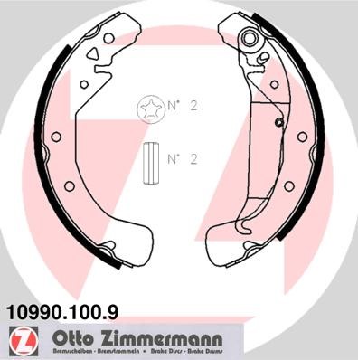 Bromsbackar, sats, Bakaxel Zimmermann 10990.100.9 ZIMMERMANN