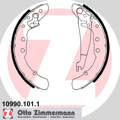 Bromsbackar, sats, Bakaxel Zimmermann 10990.101.1 ZIMMERMANN