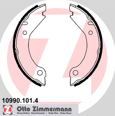 Bromsbackar, sats, parkeringsbroms, Bakaxel Zimmermann 10990.101. ZIMMERMANN
