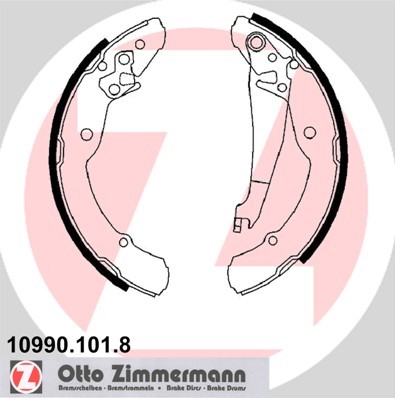 Bromsbackar, sats, Bakaxel Zimmermann 10990.101.8 ZIMMERMANN