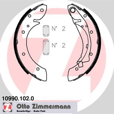 Bromsbackar, sats, Bakaxel Zimmermann 10990.102.0 ZIMMERMANN