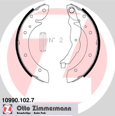Bromsbackar, sats, Bakaxel Zimmermann 10990.102.7 ZIMMERMANN