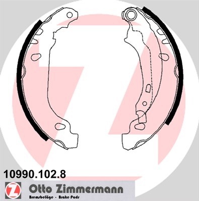 Bromsbackar, sats, Bakaxel Zimmermann 10990.102.8 ZIMMERMANN