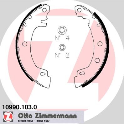 Bromsbackar, sats, Bakaxel Zimmermann 10990.103.0 ZIMMERMANN