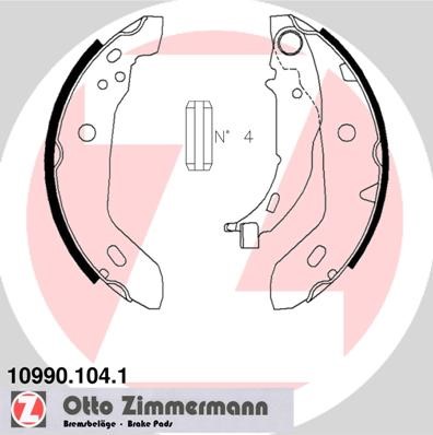 Bromsbackar, sats, Bakaxel Zimmermann 10990.104.1 ZIMMERMANN