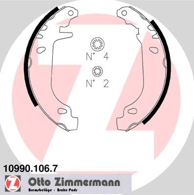 Bromsbackar, sats, Bakaxel Zimmermann 10990.106.7 ZIMMERMANN