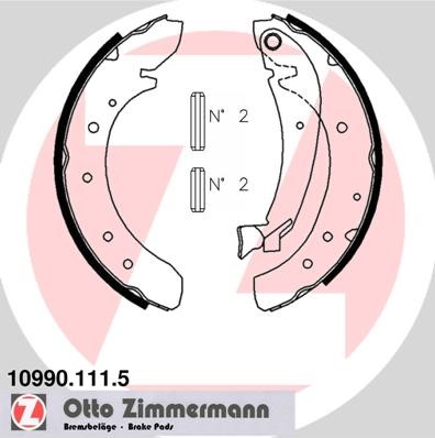 Bromsbackar, sats, Bakaxel Zimmermann 10990.111.5 ZIMMERMANN