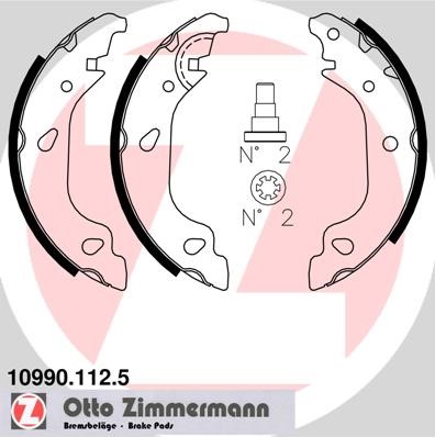 Bromsbackar, sats, Bakaxel Zimmermann 10990.112.5 ZIMMERMANN