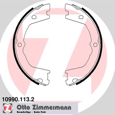 Bromsbackar, sats, parkeringsbroms, Bakaxel Zimmermann 10990.113. ZIMMERMANN