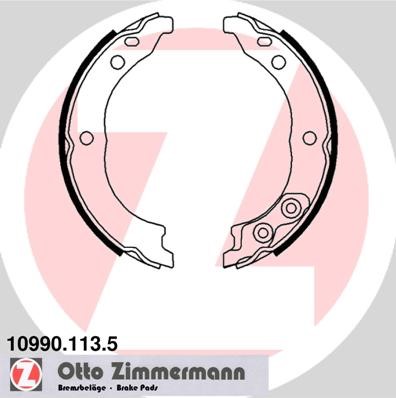 Bromsbackar, sats, parkeringsbroms, Bakaxel Zimmermann 10990.113. ZIMMERMANN