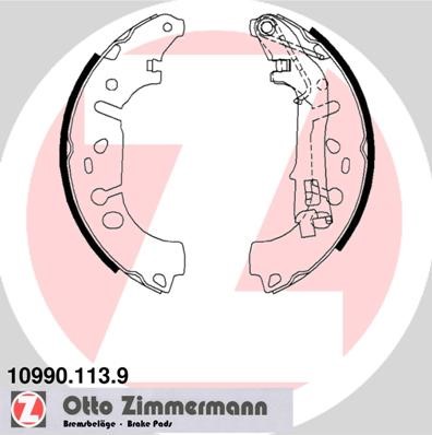 Bromsbackar, sats, Bakaxel Zimmermann 10990.113.9 ZIMMERMANN
