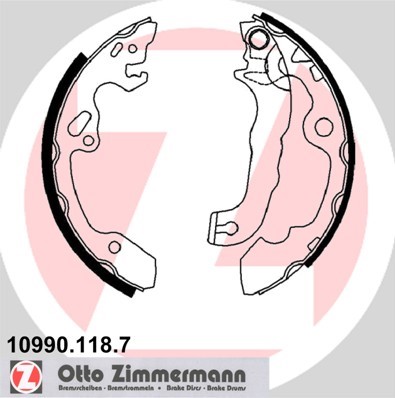 Bromsbackar, sats, Bakaxel Zimmermann 10990.118.7 ZIMMERMANN