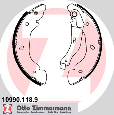 Bromsbackar, sats, Bakaxel Zimmermann 10990.118.9 ZIMMERMANN