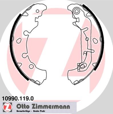 Bromsbackar, sats, Bakaxel Zimmermann 10990.119.0 ZIMMERMANN