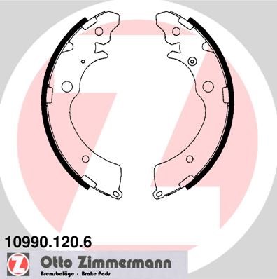 Bromsbackar, sats, Bakaxel Zimmermann 10990.120.6 ZIMMERMANN