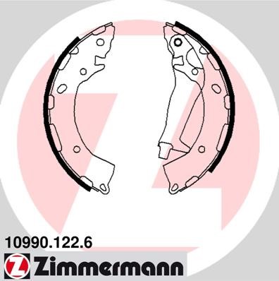 Bromsbackar, sats, Bakaxel Zimmermann 10990.122.6 ZIMMERMANN