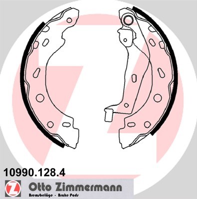 Bromsbackar, sats, Bakaxel Zimmermann 10990.128.4 ZIMMERMANN