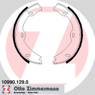 Bromsbackar, sats, parkeringsbroms, Bakaxel Zimmermann 10990.129. ZIMMERMANN