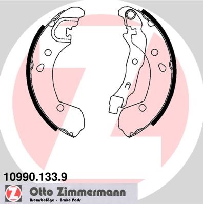 Bromsbackar, sats, Bakaxel Zimmermann 10990.133.9 ZIMMERMANN