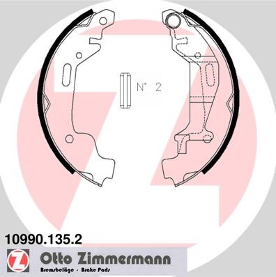 Bromsbackar, sats, Bakaxel Zimmermann 10990.135.2 ZIMMERMANN