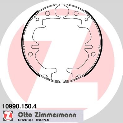 Bromsbackar, sats, parkeringsbroms, Bakaxel Zimmermann 10990.150. ZIMMERMANN