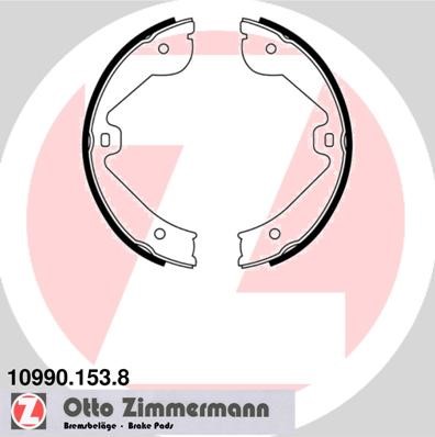 Bromsbackar, sats, parkeringsbroms, Bakaxel Zimmermann 10990.153. ZIMMERMANN